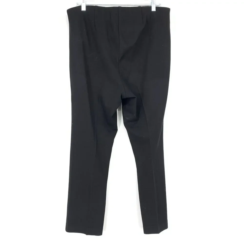 Chicos Straight Leg Ponte Dress Pants Womens Size 2P US 12P Black Pull On - Picture 2 of 6